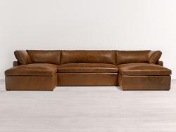 Muir Track Arm Leather U Chaise Sectional