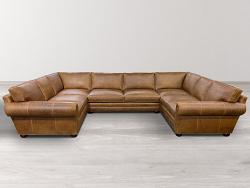 Langston Leather "U" Sectional Sofa